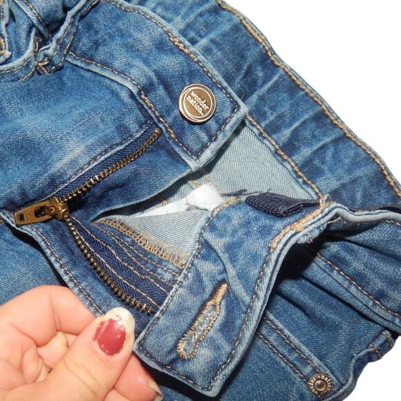 WONDER NATION girls size 7 blue skinny jeans with adjustable waistband tabs - Picture 4 of 5